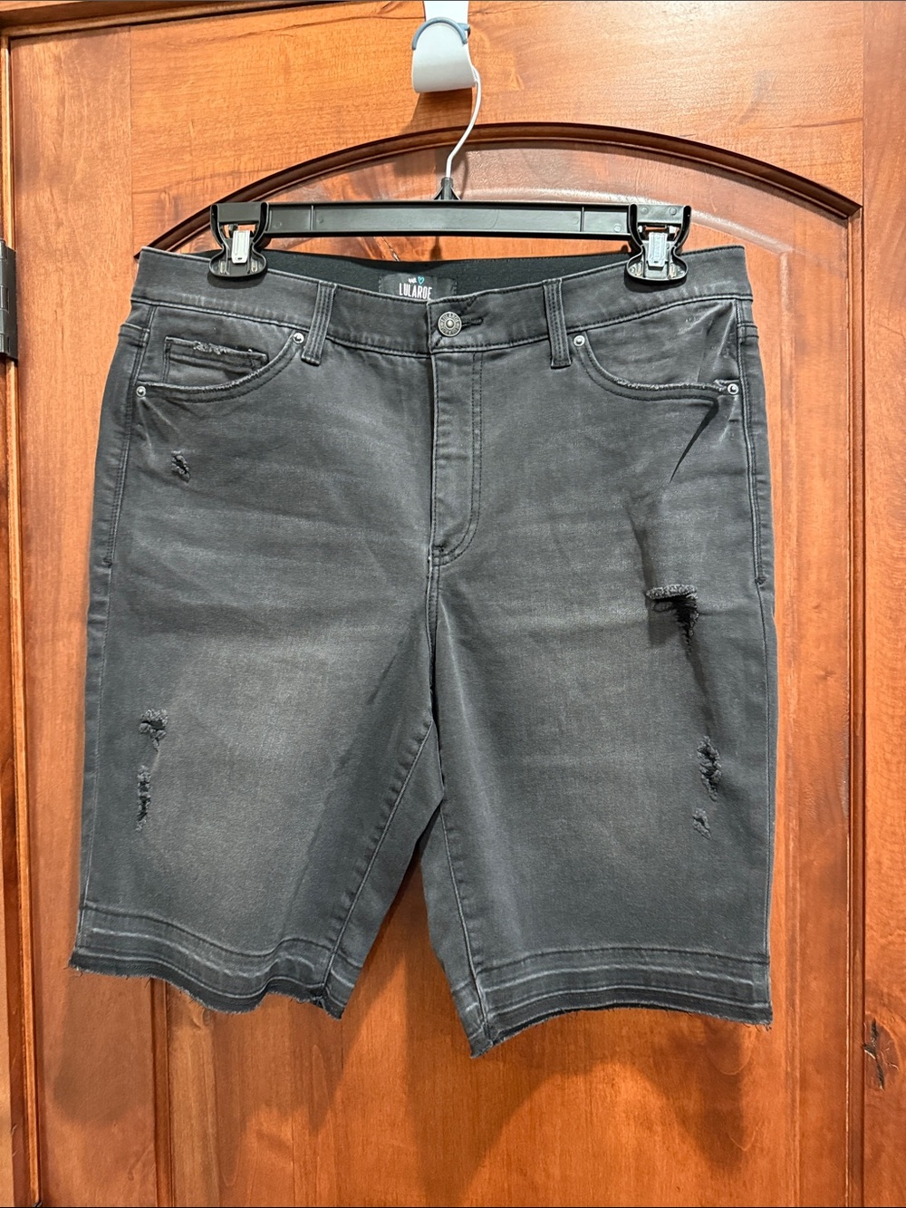 LuLaRoe Black Distressed Jean Shorts